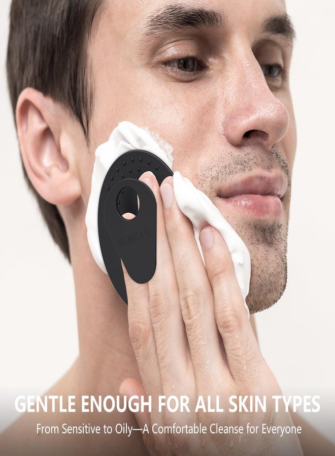 BEAUTAIL Face Scrubber 4 Pack, BEAUTAIL Silicone Manual Facial Cleansing Brush for Men Women, Gentle Face Scrubber Exfoliator, Skin Care Exfoliating Face Brush, Black+Starlight+Pink+Blue - Image 4